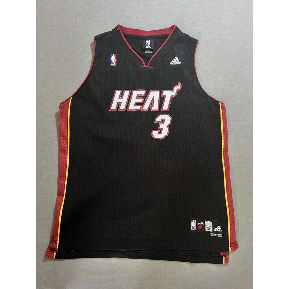 Vintage Dwyane Wade Miami Heat‎ NBA Jersey Adidas Youth XL 18-20 Black Sewn.